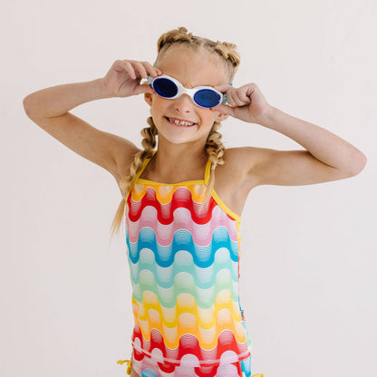 Kids Tangle-Free Swim Goggles – Splash Place Sea Glass – Blue Tinted Lenses