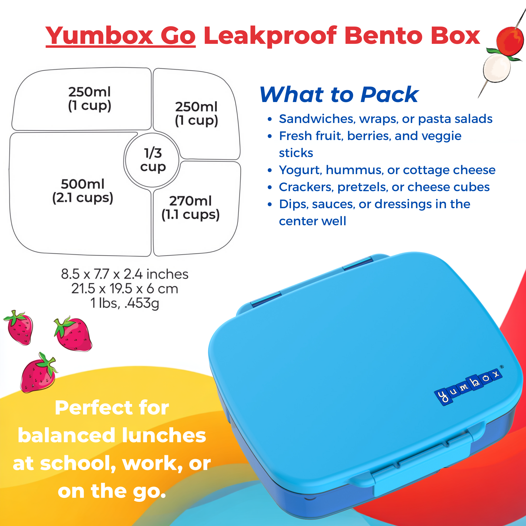Yumbox Go - Leakproof Bento Lunch Box XL Deep Tray