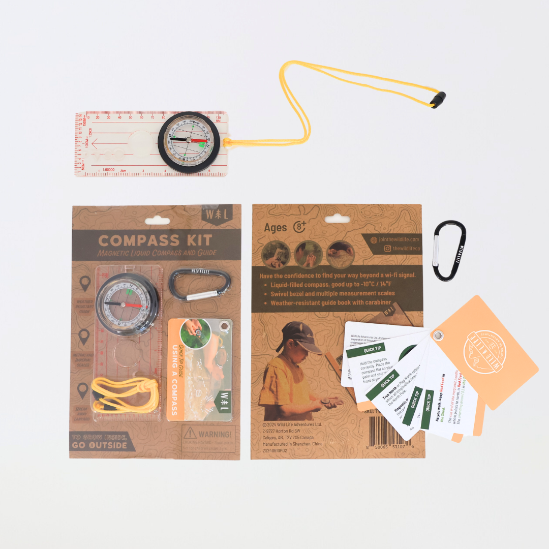 Magnetic Hiking & Orienteering Compass with Survival Guide