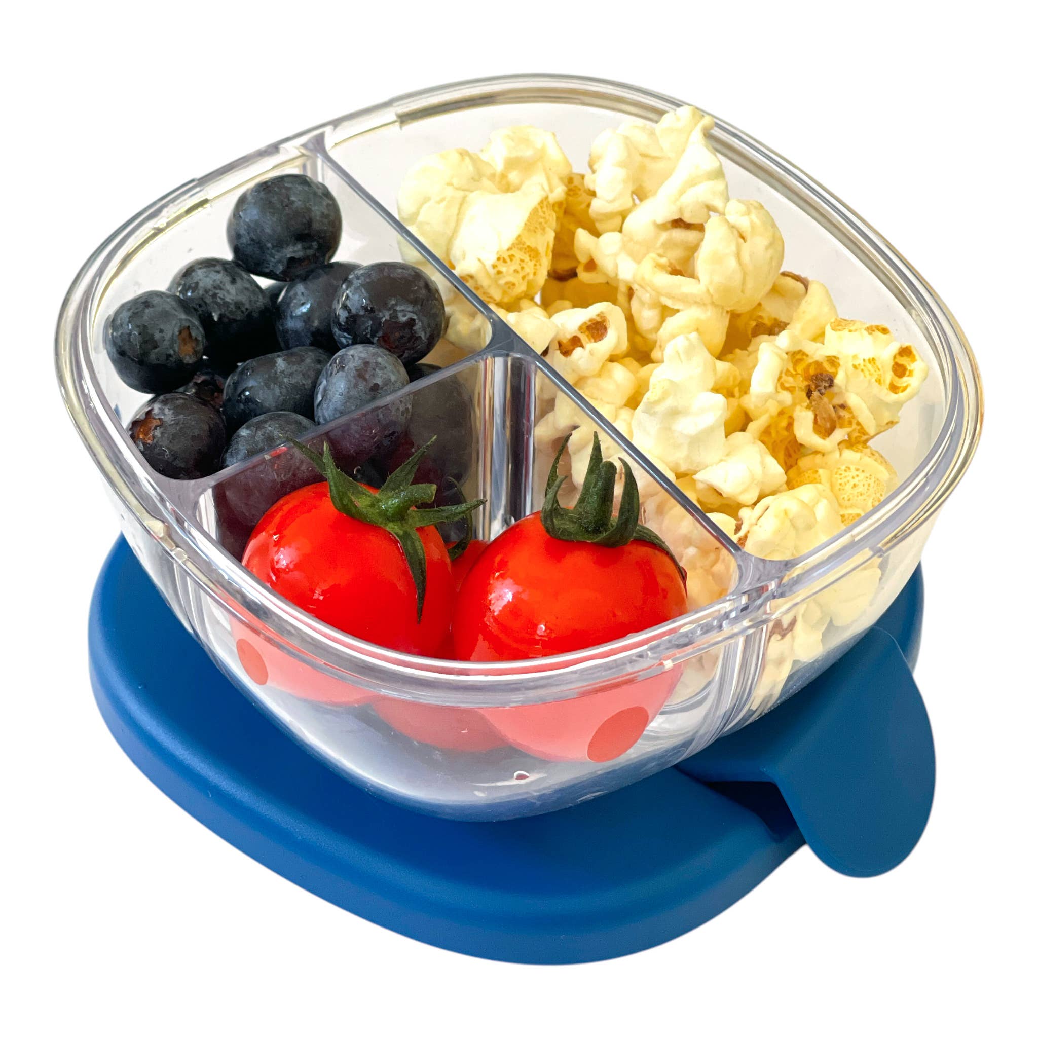 Leakproof Snack Bowl with 3 Compartment - Navy Blue