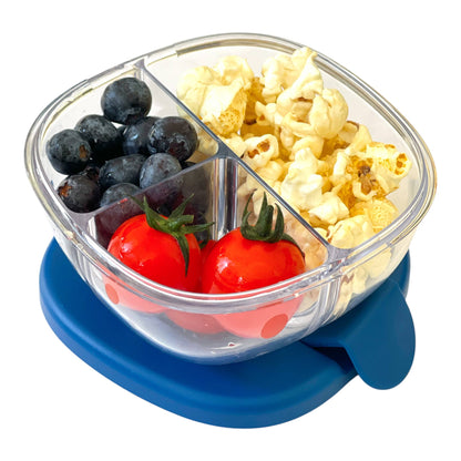 Leakproof Snack Bowl with 3 Compartment - Navy Blue