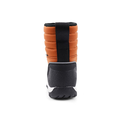 Orange and black winter boot back detail