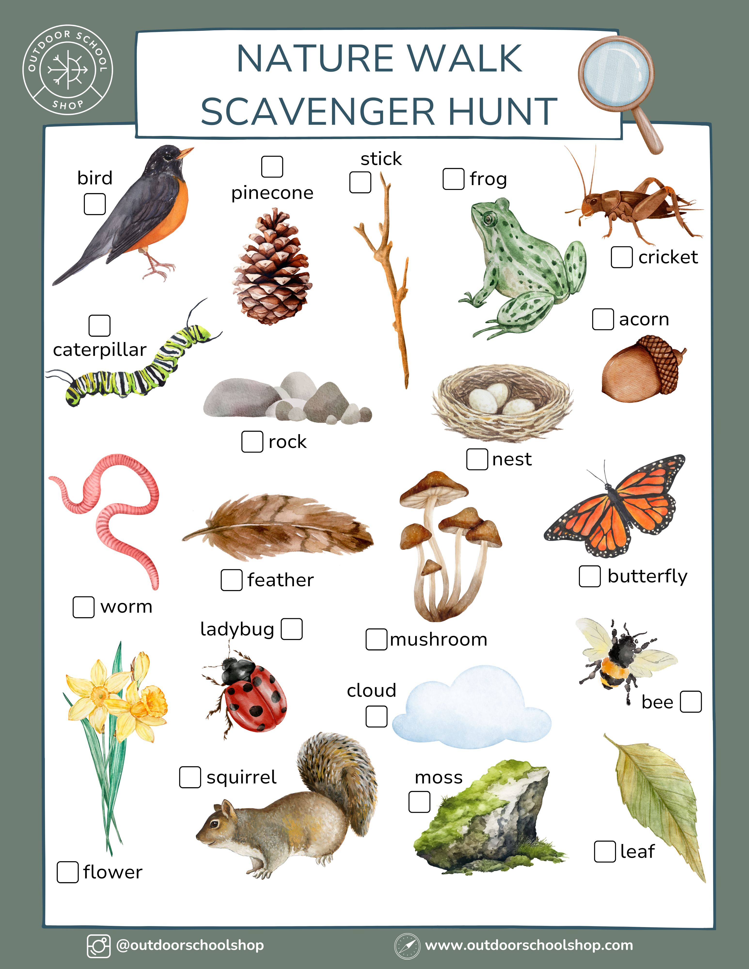 Nature Walk Scavenger Hunt