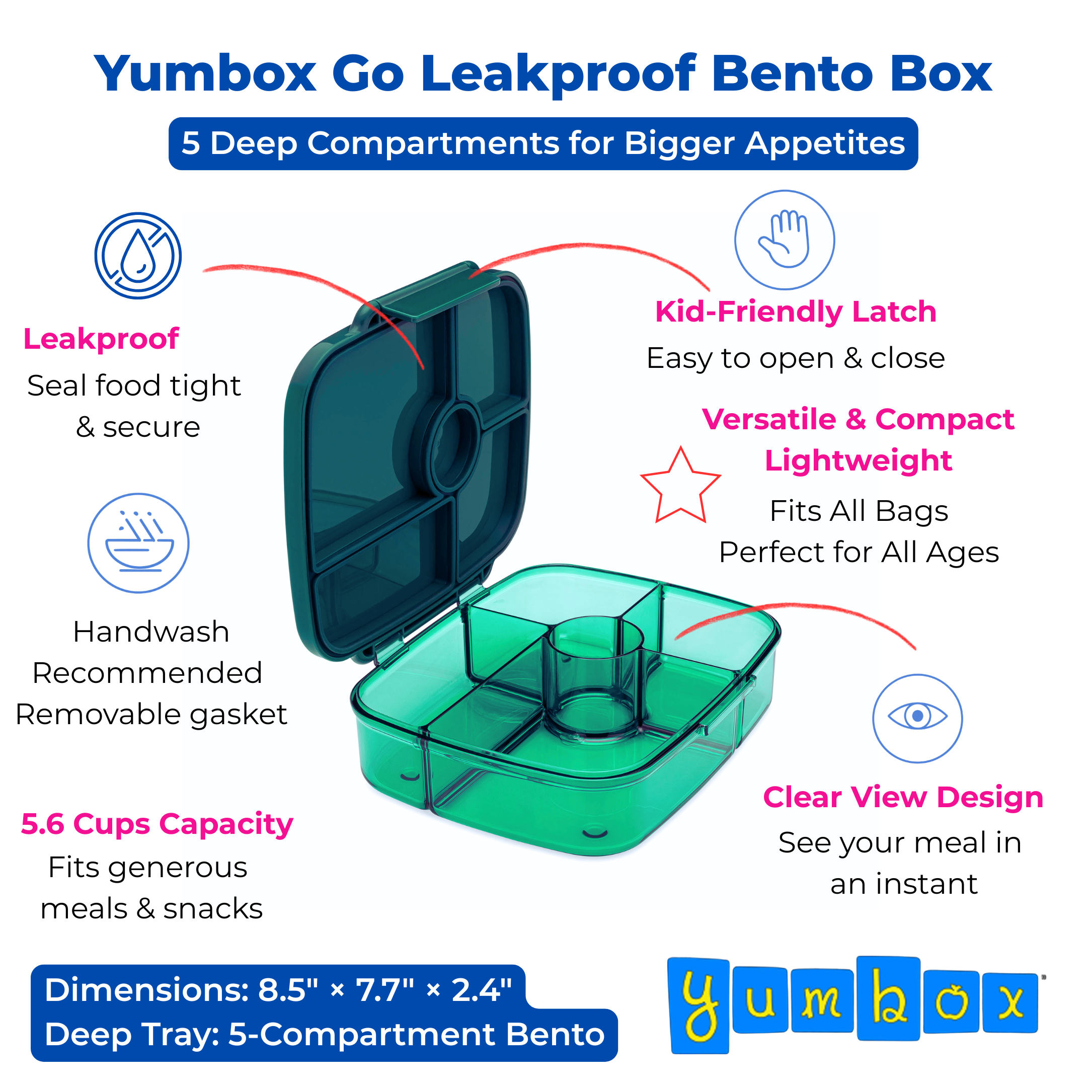 Yumbox Go - Leakproof Bento Lunch Box XL Deep Tray