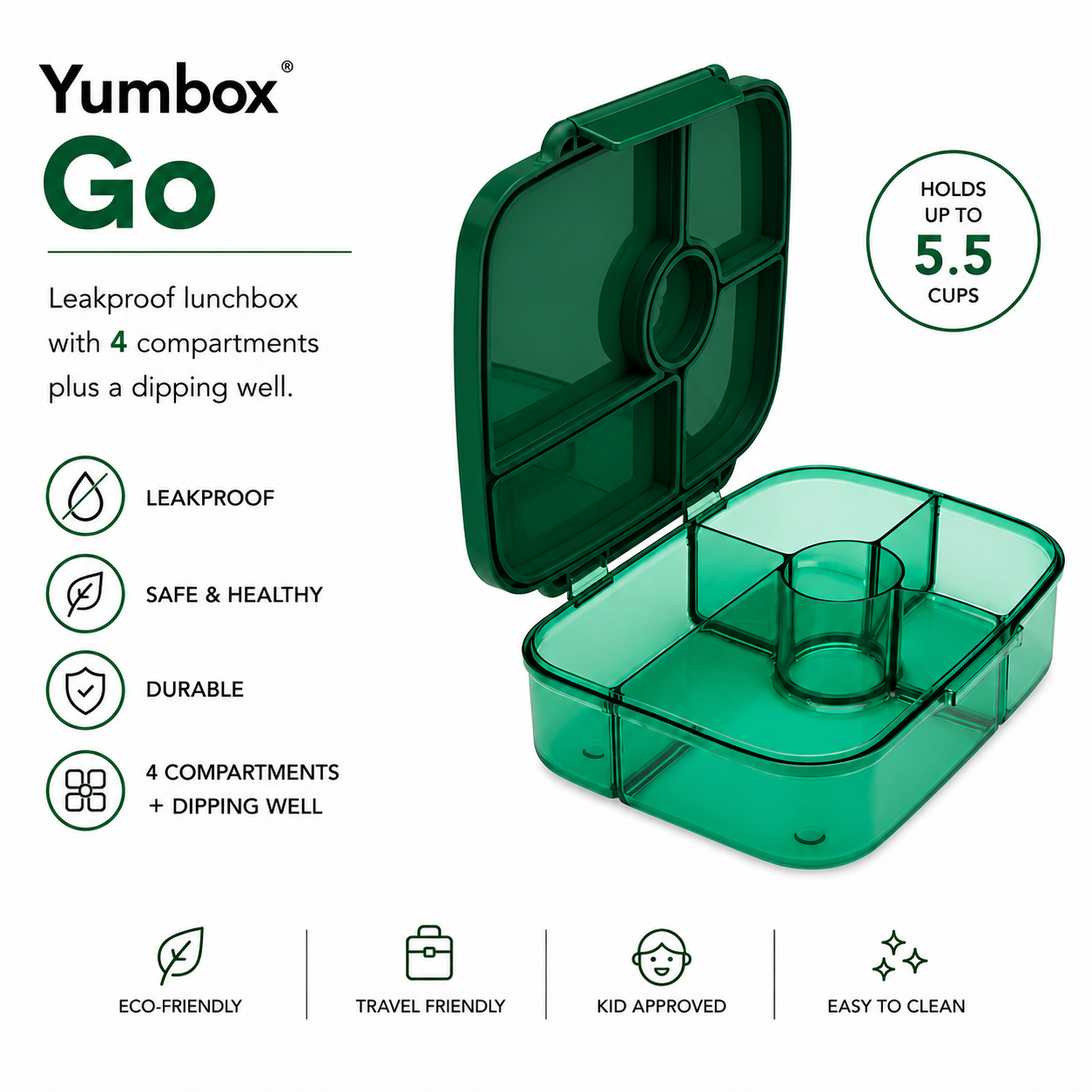 Yumbox Go - Leakproof Bento Lunch Box XL Deep Tray