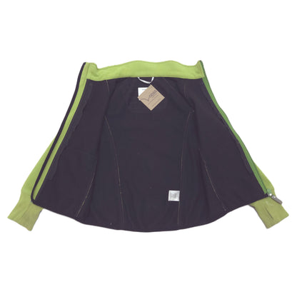 green wind fleece jacket open