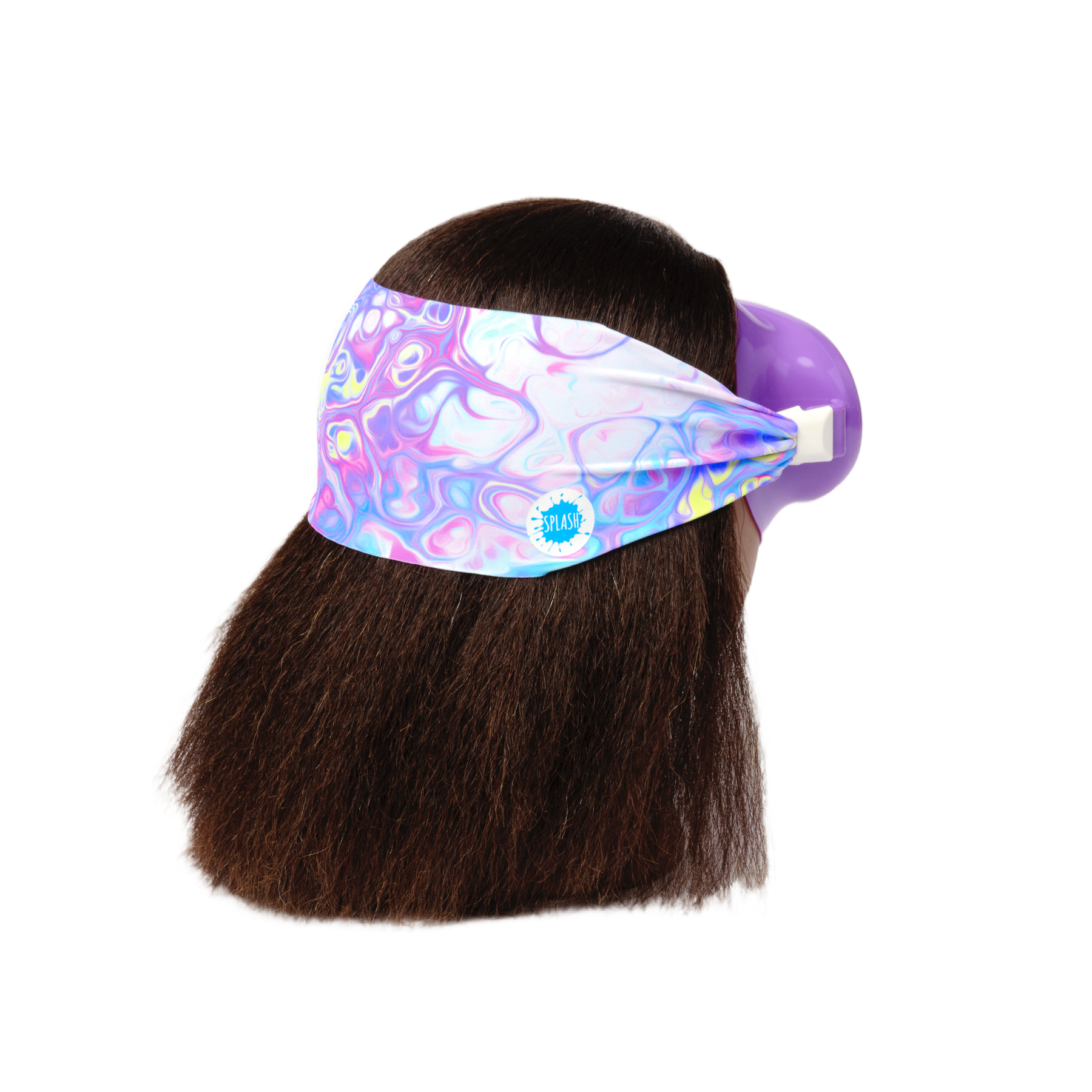 Youth Swim Mask – Splash Place Pastel Swirl – Purple Frame & Clear Anti-Fog Lenses