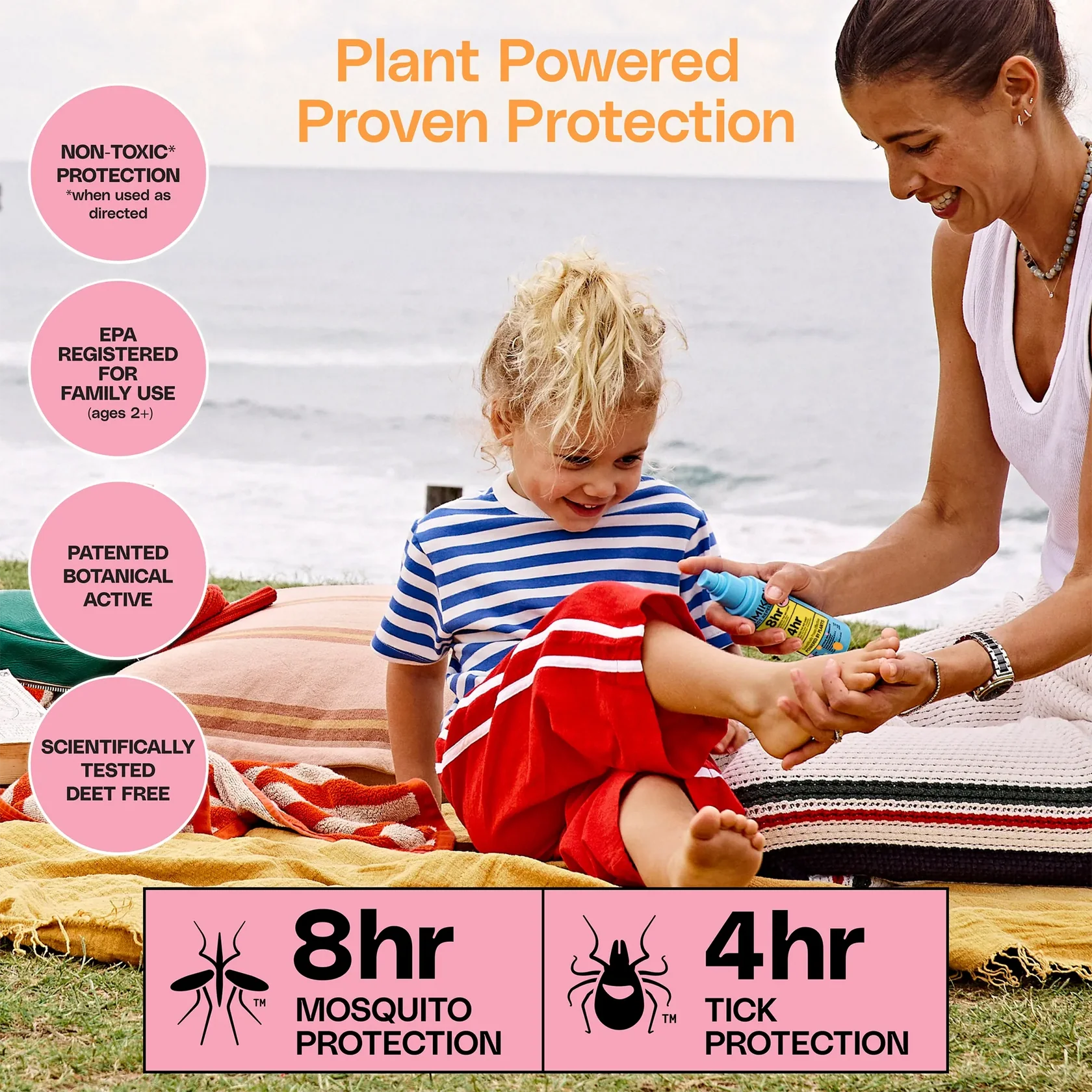 Kids DEET-Free Naturally Derived Mosquito & Tick Bug Spray | Mimikai