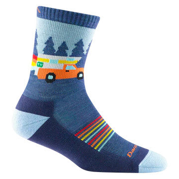 Kids Van Micro Crew Lightweight Hiking Sock | Darn Tough #color_denim
