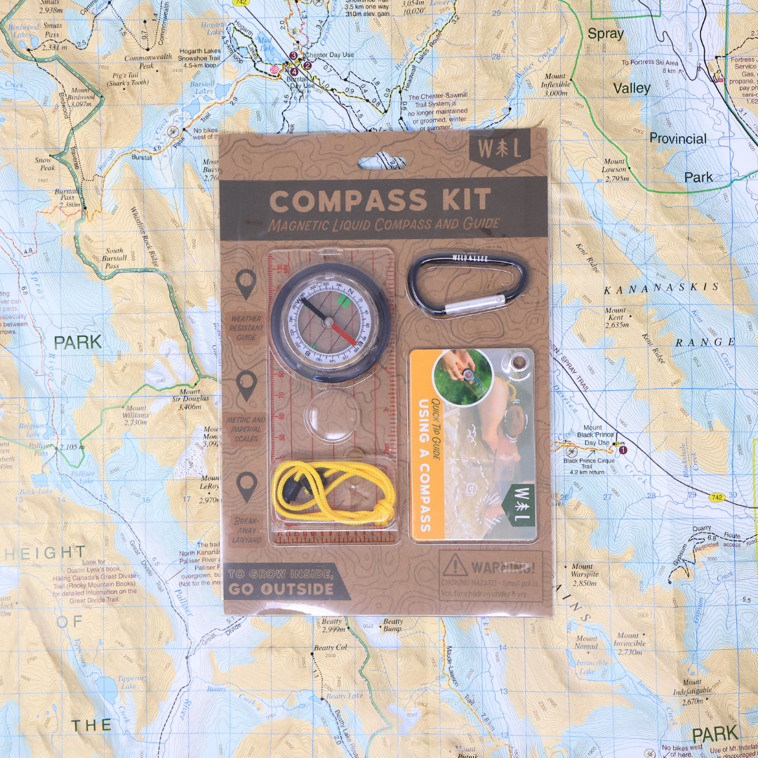 Magnetic Hiking & Orienteering Compass with Survival Guide