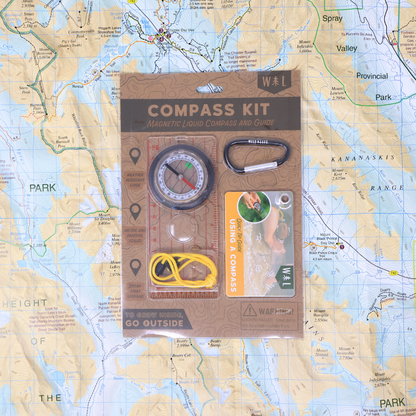Magnetic Hiking & Orienteering Compass with Survival Guide