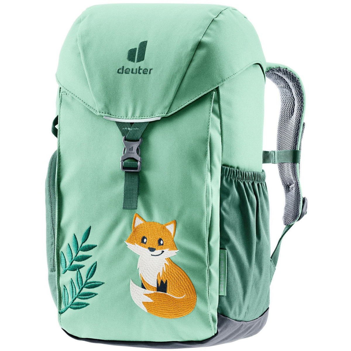 Kids Forest Fox Backpack – Sustainable, Reflective, Includes Raincover | Deuter #color_spearmint-/-seagreen