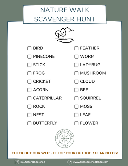 Nature Walk Scavenger Hunt