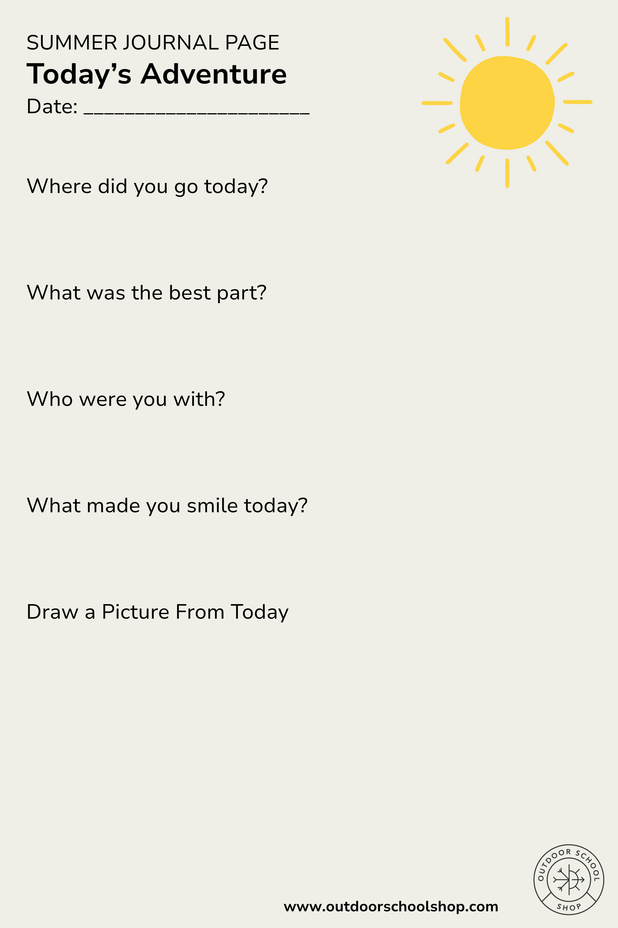 Free Summer Activity Sheets for Kids