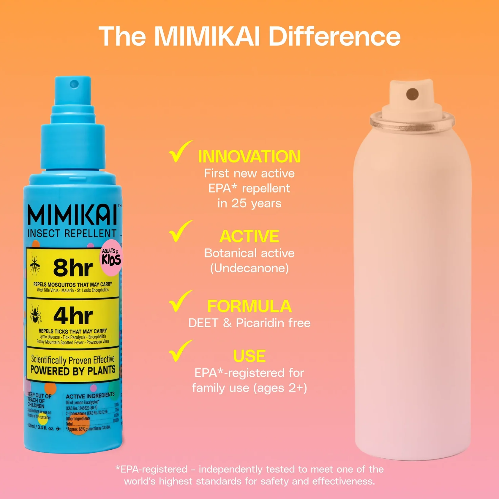 Kids DEET-Free Naturally Derived Mosquito & Tick Bug Spray | Mimikai