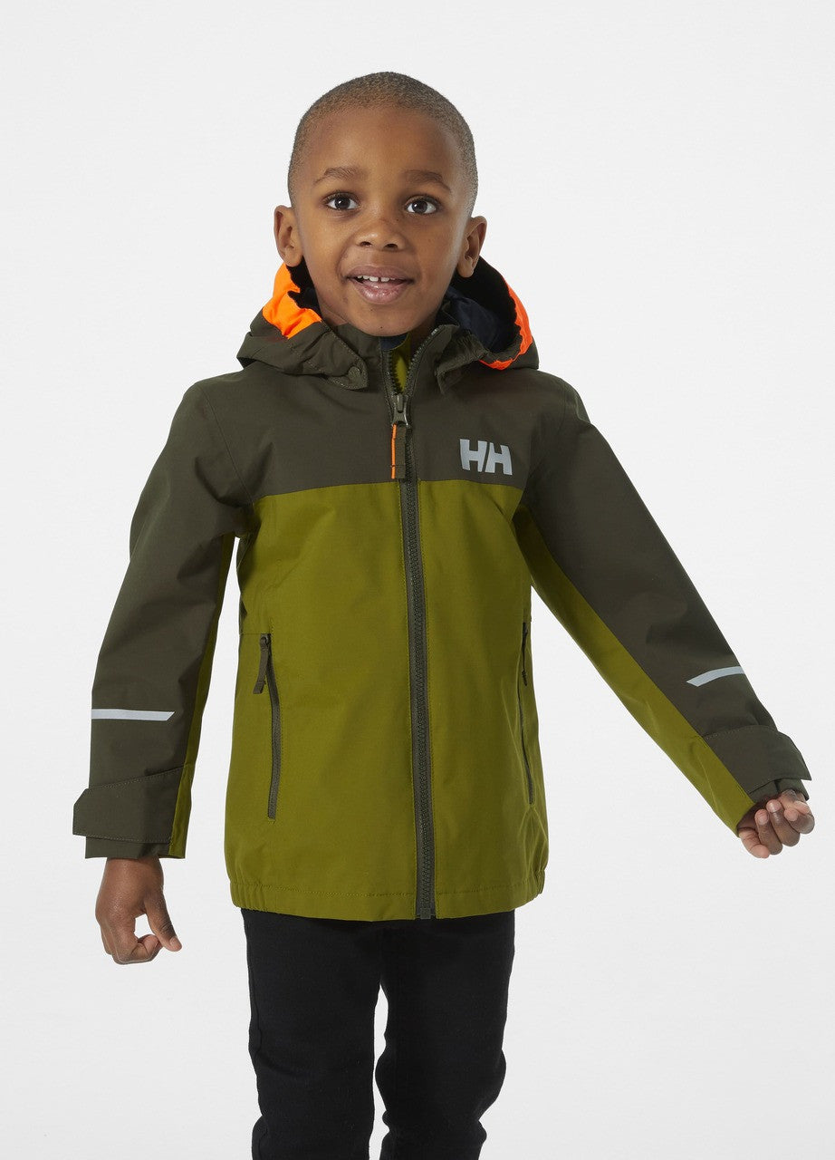 Kids Waterproof Shelter 2.0 Rain Jacket – Breathable | Helly Hansen #color_olive-green