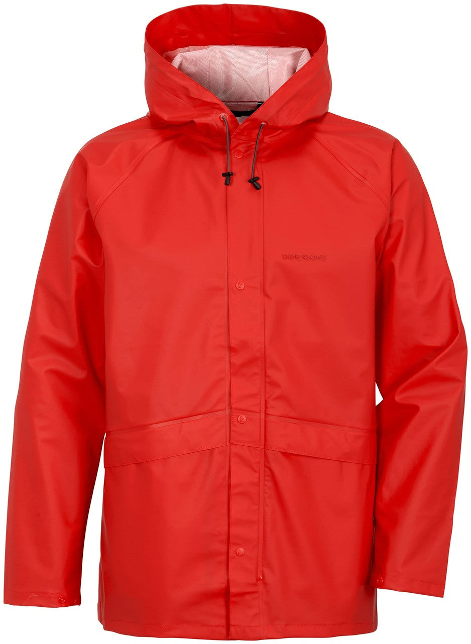 Adult Avon Unisex Rain Jacket – Waterproof, PU | Didriksons #color_lava-red