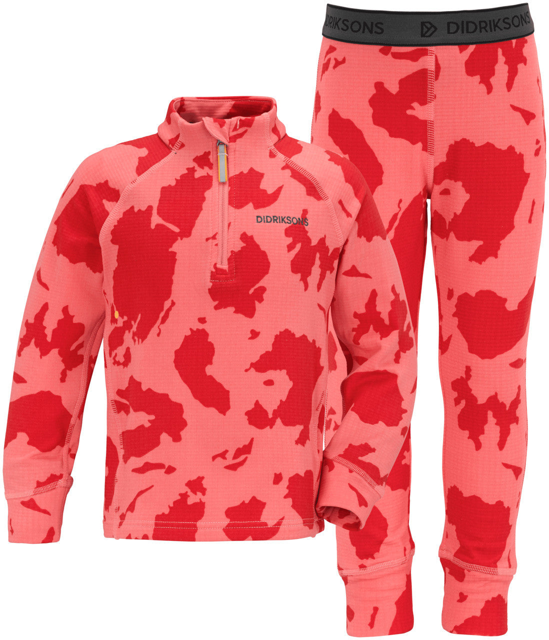 Kids Jadis 2-Piece Base & Mid Layering Set- Printed – Fleece Lined | Didriksons #color_peach-rose