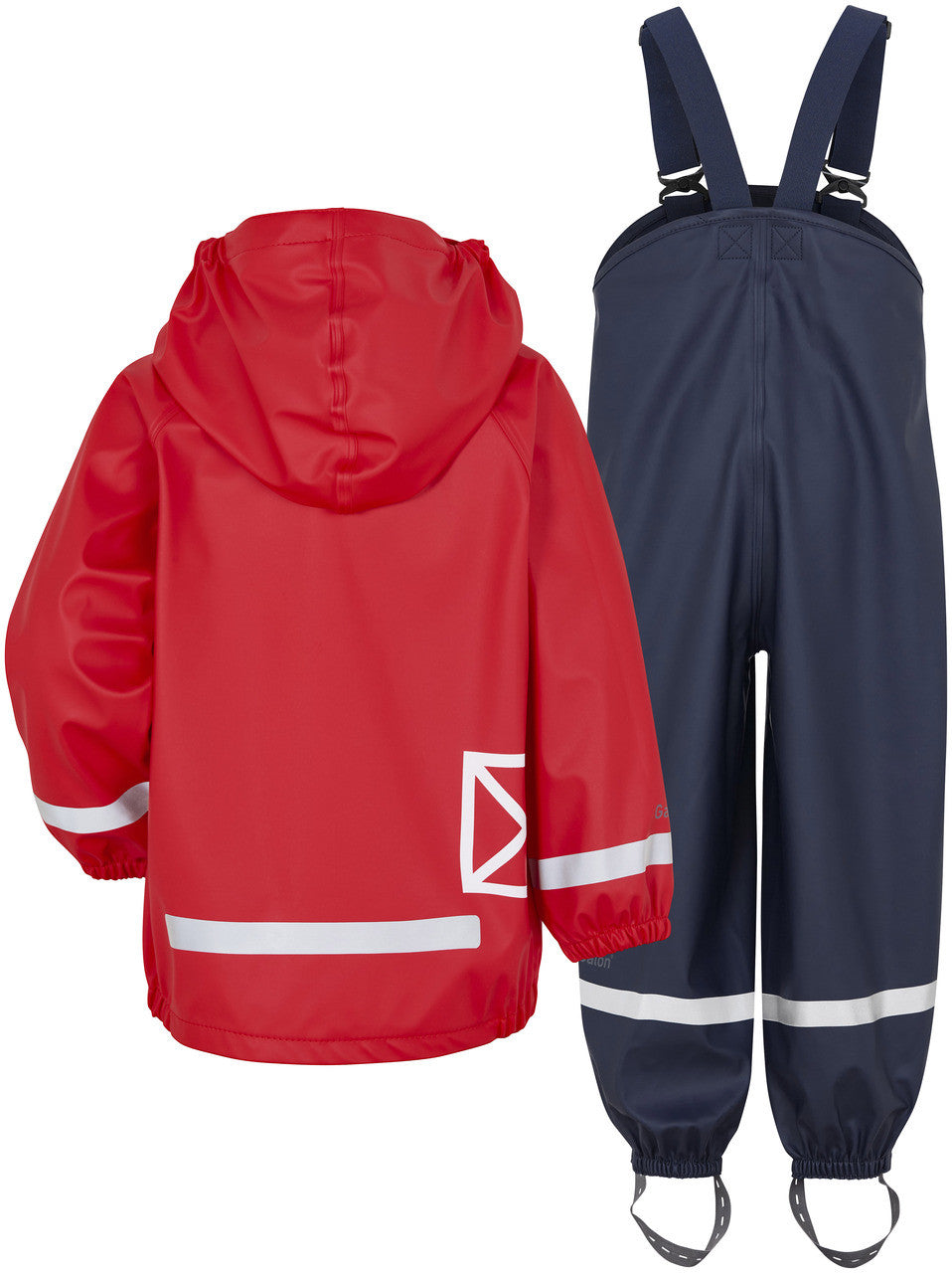 Kids Slaskeman Unlined Rain Set-Snap Jacket and Bibs – Waterproof, PU | Didriksons #color_flag-red