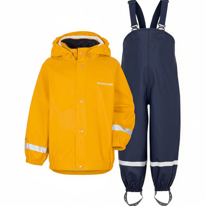 Kids Slaskeman Unlined Rain Set-Snap Jacket and Bibs – Waterproof, PU | Didriksons 