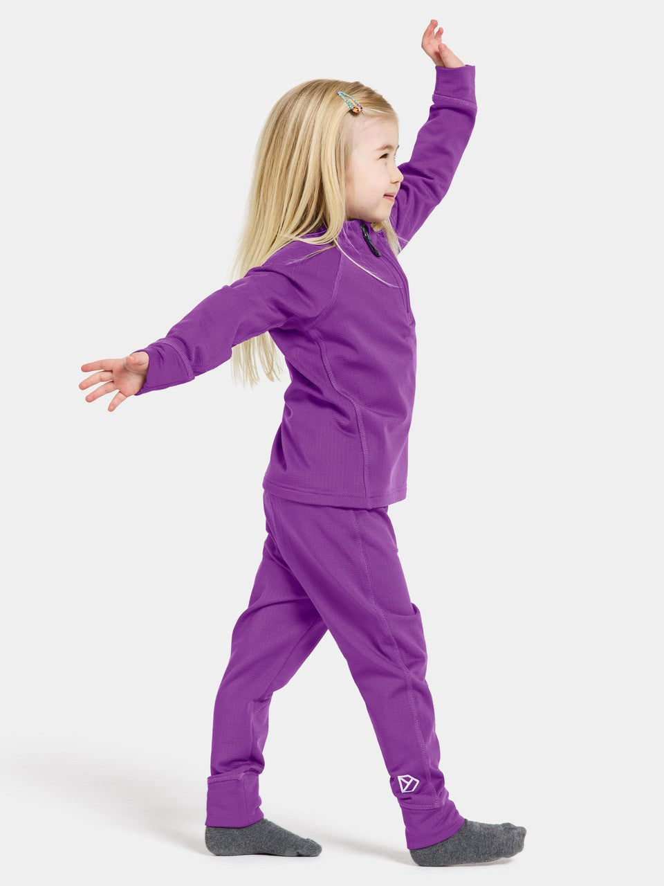Kids Jadis 2-Piece Base & Mid Layering Set – Fleece Lined | Didriksons #color_royal-purple