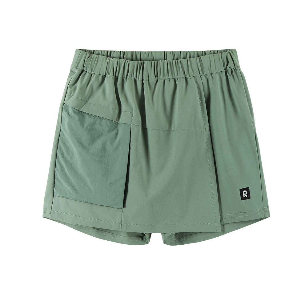 Kids Hamos Skort – Lightweight Quick-Dry Skirt with Built-In Shorts | Reima | #color_stone-green