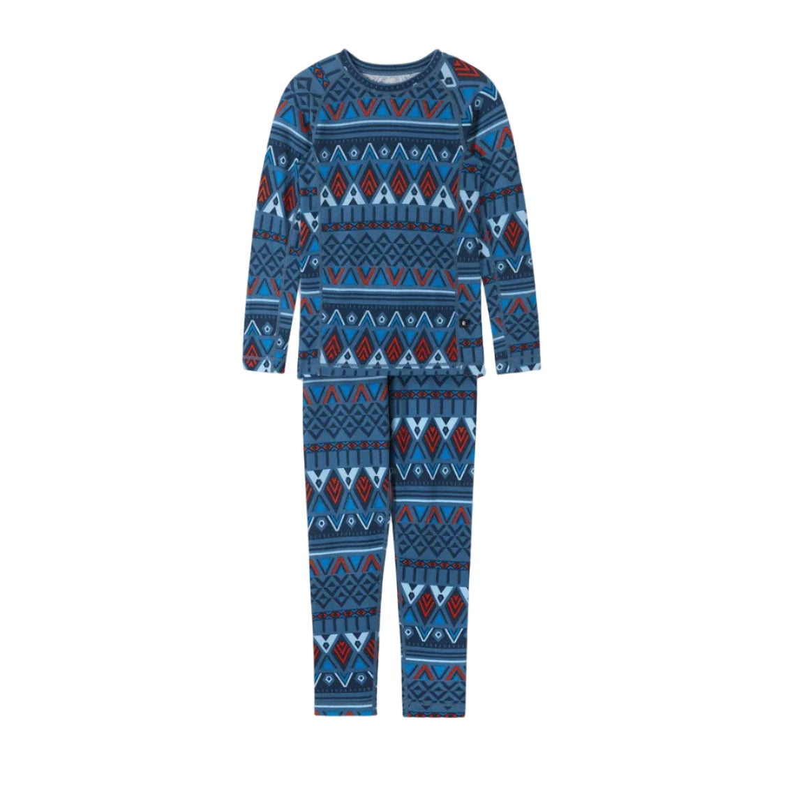 Kids Merino Wool Bamboo Taitoa Base Layer Set - High Wicking | Reima #color_blue-ocean