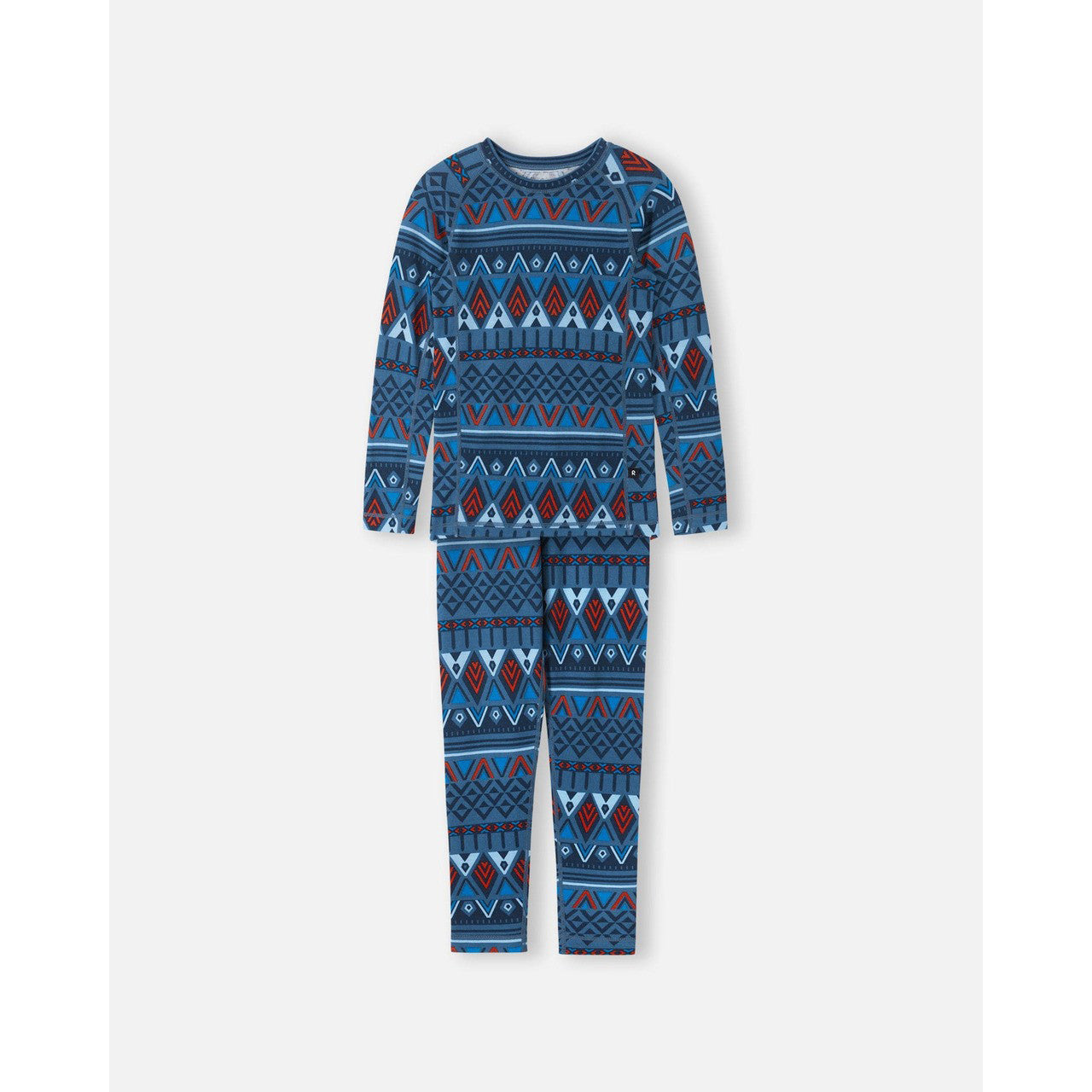 Kids Merino Wool Bamboo Taitoa Base Layer Set - High Wicking | Reima #color_blue-ocean