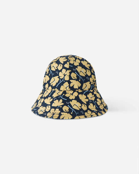 Kids SunProof Printed Viiri Wide Brim Sunhat - Reversible | Reima #color_sunflower-print