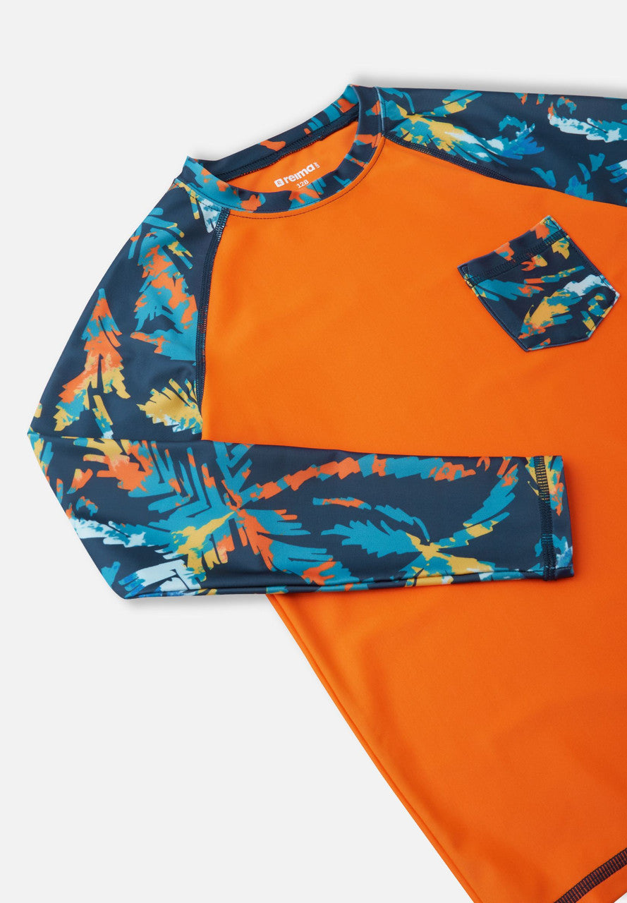 Kids SunProof Kroolaus Long Sleeve Rash Guard Swim Shirt - UPF 50+ | Reima #color_navy