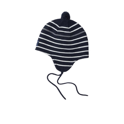 Kids Merino Wool Striped Pilot Cap | Polarn O. Pyret | 