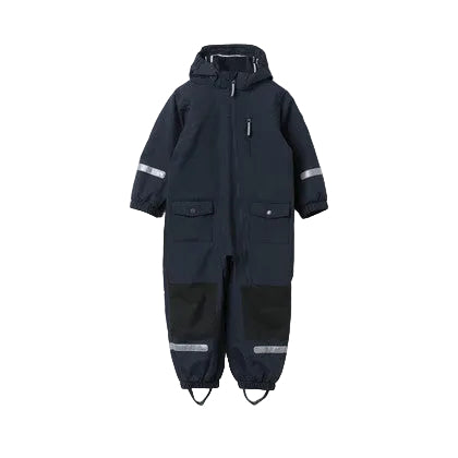 Kids Waterproof Eco Shell Rainsuit | Polarn O. Pyret |#color_dark-sapphire