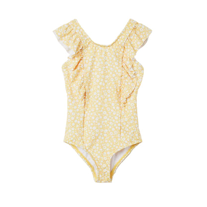 Kids Ruffle One Piece Swim Suit - Ditsy Floral Print | Polarn O. Pyret | 