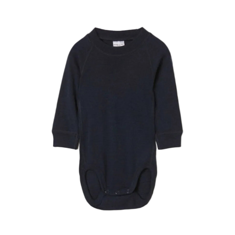 Kids Merino Wool Bodysuit | Polarn O. Pyret | #color_dark-sapphire
