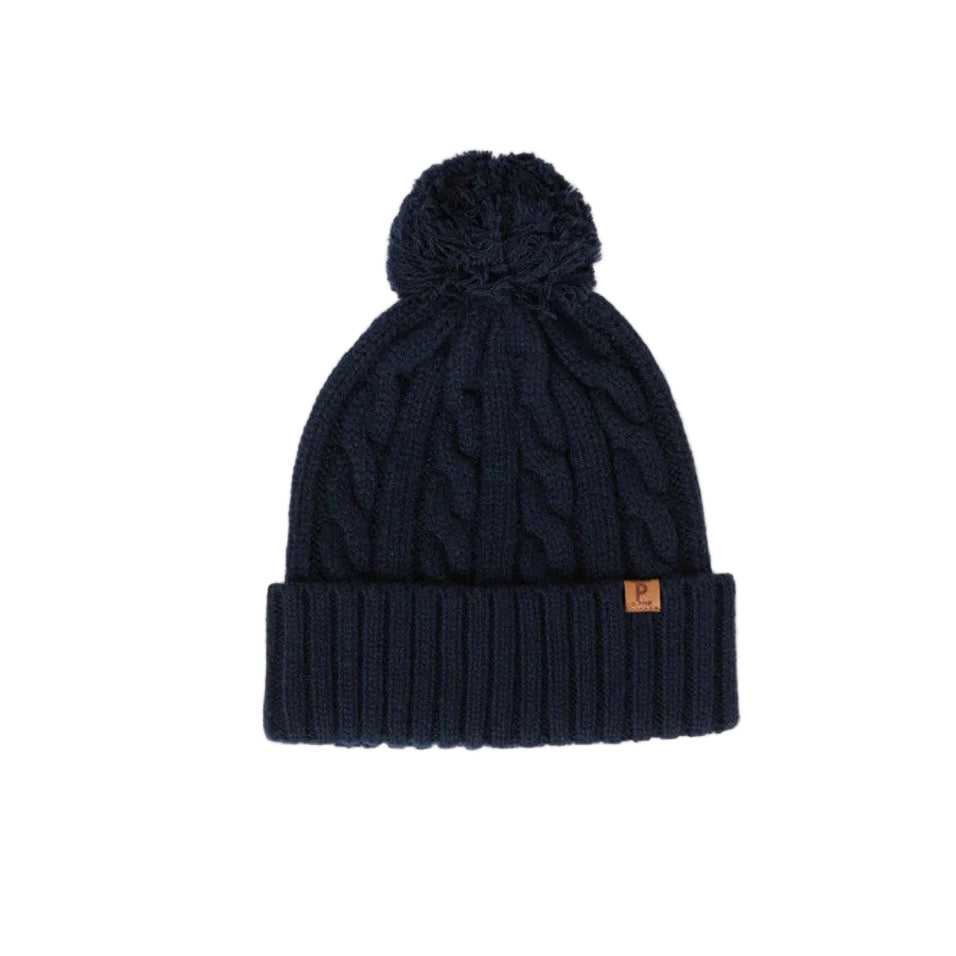 Kids Cable Knit Wool Blend Hat | Polarn O. Pyret | #color_dark-sapphire