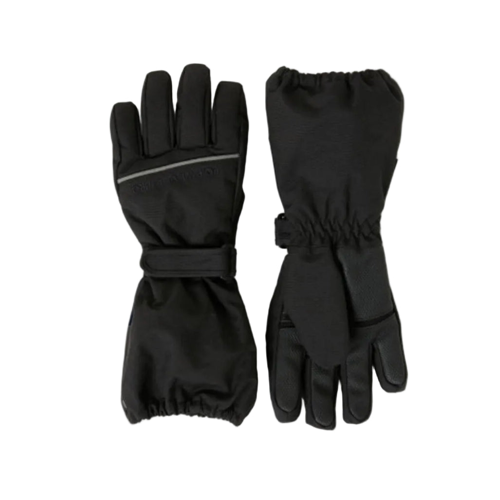 Kids Waterproof Long Cuff Insulated Gloves | Polarn O. Pyret | #color_black