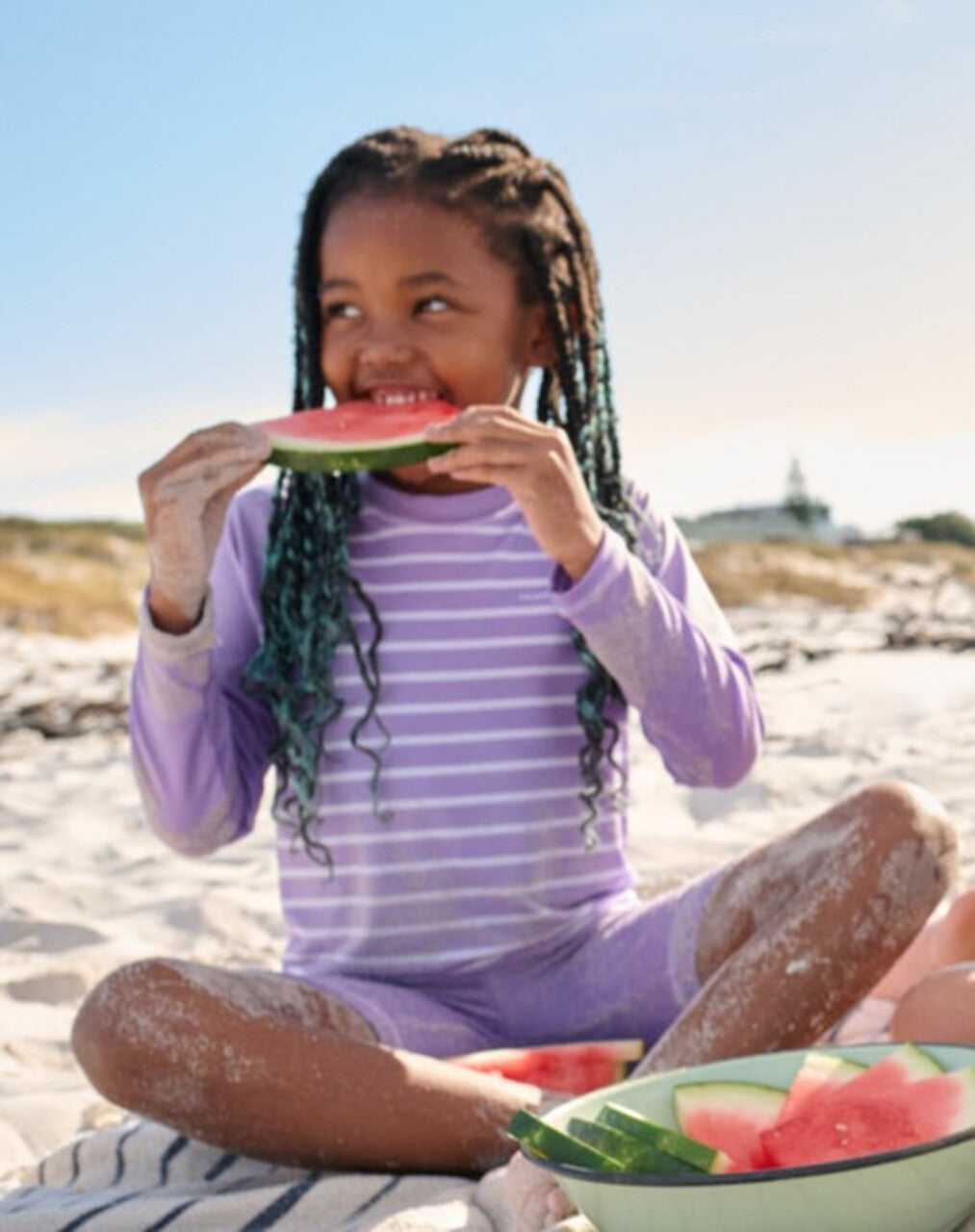 Kids UV Eco Rash Guard Swim Shorts-Viola-UV 50+ | Polarn O. Pyret 