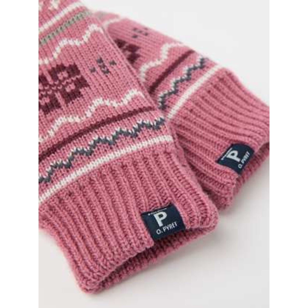 Kids Soft Scandi Jacquard Merino Wool Mitten | Polarn O. Pyret | #color_heather-rose