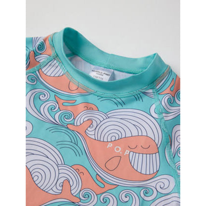 Kids UV Rash Guard Top - Happy Whale Print | Polarn O. Pyret | 