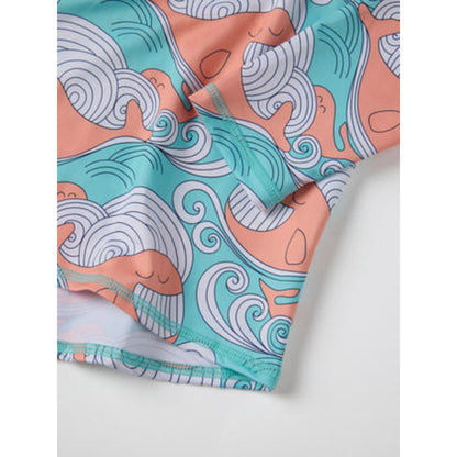 Kids UV Rash Guard Top - Happy Whale Print | Polarn O. Pyret | 