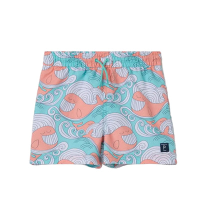 Kids Swim Shorts - Happy Whale Print | Polarn O. Pyret | 