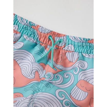 Kids Swim Shorts - Happy Whale Print | Polarn O. Pyret | 