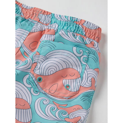 Kids Swim Shorts - Happy Whale Print | Polarn O. Pyret | 