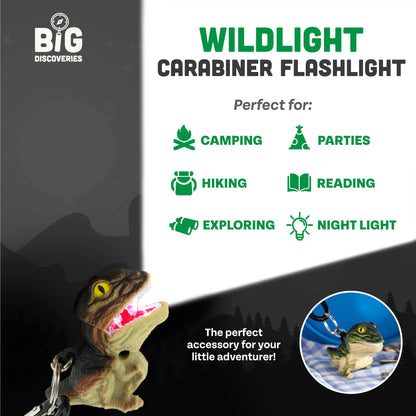 WildLight Animal Carabiner Flashlight - Green T-Rex