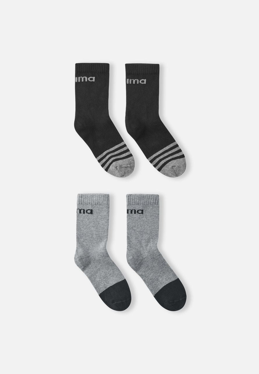 Kids Organic Cotton Blend Jalkaan Socks | Reima #color_melange-grey