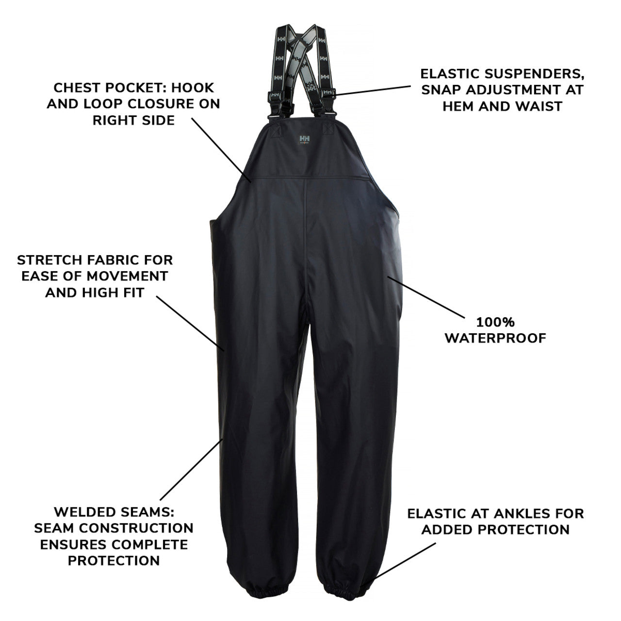 Adult Waterproof Impertech Rain Bibs– Flexible PU | Helly Hansen 