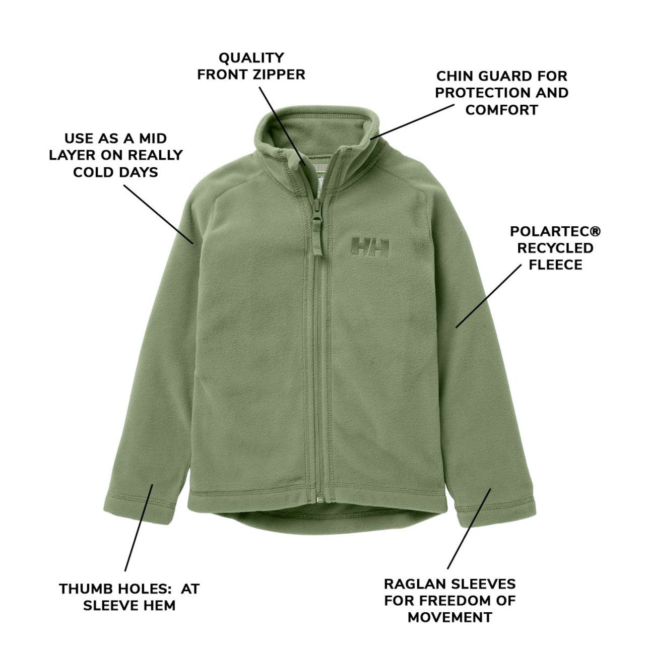 Kids Lightweight Fleece Daybreaker 2.0 Jacket – Zippered | Helly Hansen 