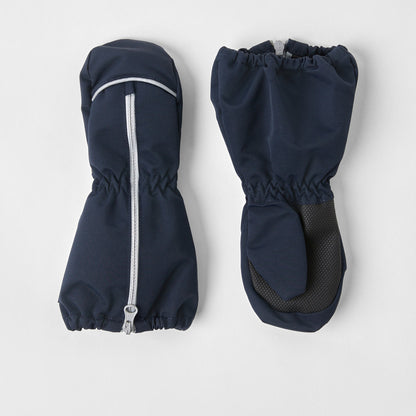 Kids Easy Zip On and Off Fleece Lined Shell Cuff Mittens | Polarn O. Pyret 