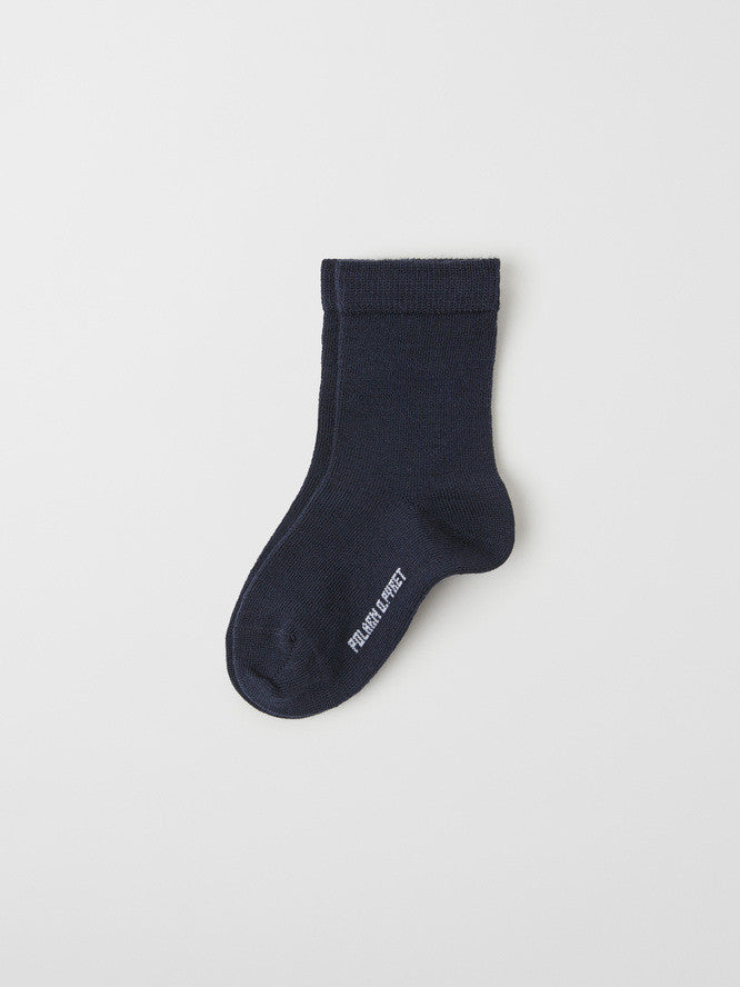 Baby Merino Wool Socks - Lightweight | Polarn O. Pyret #color_dark-sapphire