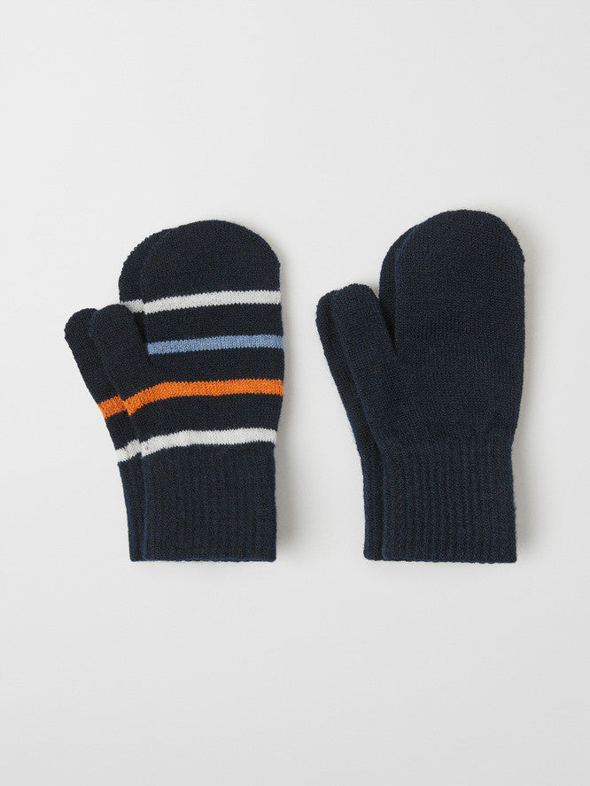 Kids 2-Pack Eco Magic Mittens | Polarn O. Pyret #color_dark-sapphire